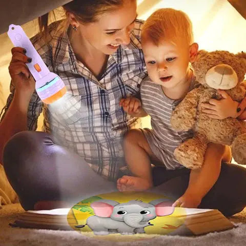 Baby Projector Torch 3 Cards Cartoon Projection Flashlight EmartValue