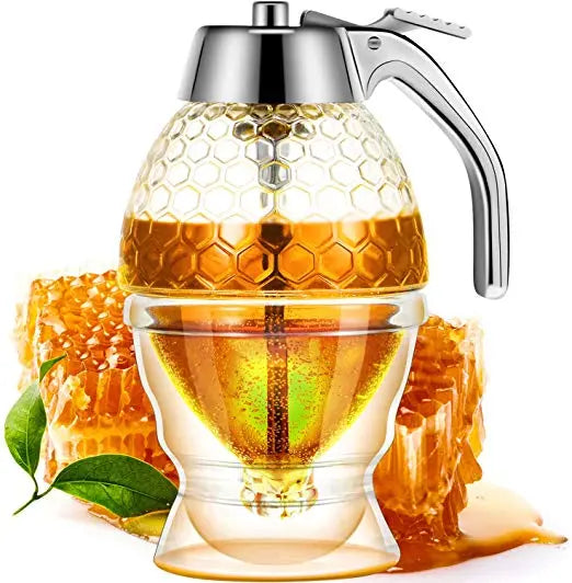 Honey Juice Syrup Dispenser Pot Jar For Kitchen EmartValue