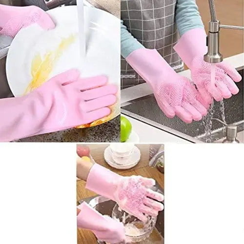 Silicone Washing Full Finger Gloves EmartValue