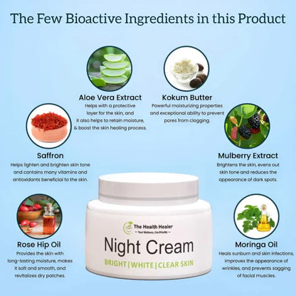 Night Cream For Bright, White And Clear Skin EmartValue